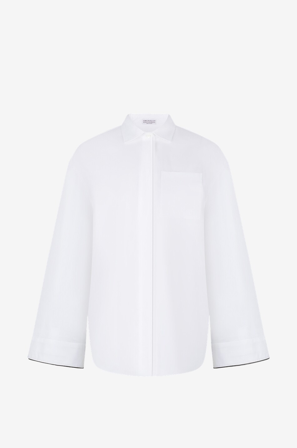 Shiny Cuff poplin shirt with flared sleeves