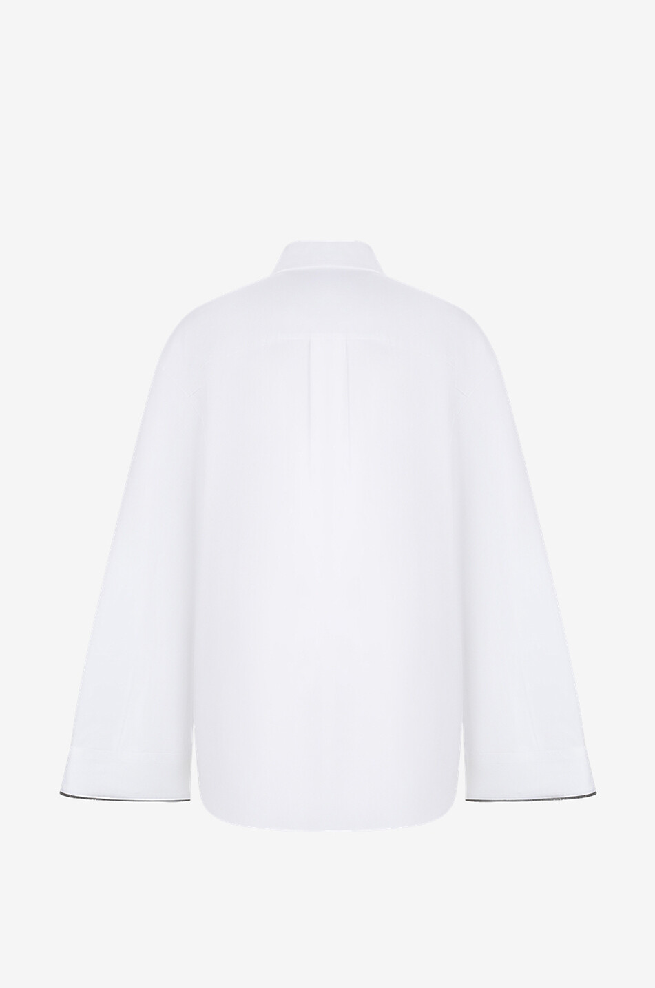 BRUNELLO CUCINELLI Chemise en popeline à manches évasées Shiny Cuff Femme BLANC 2