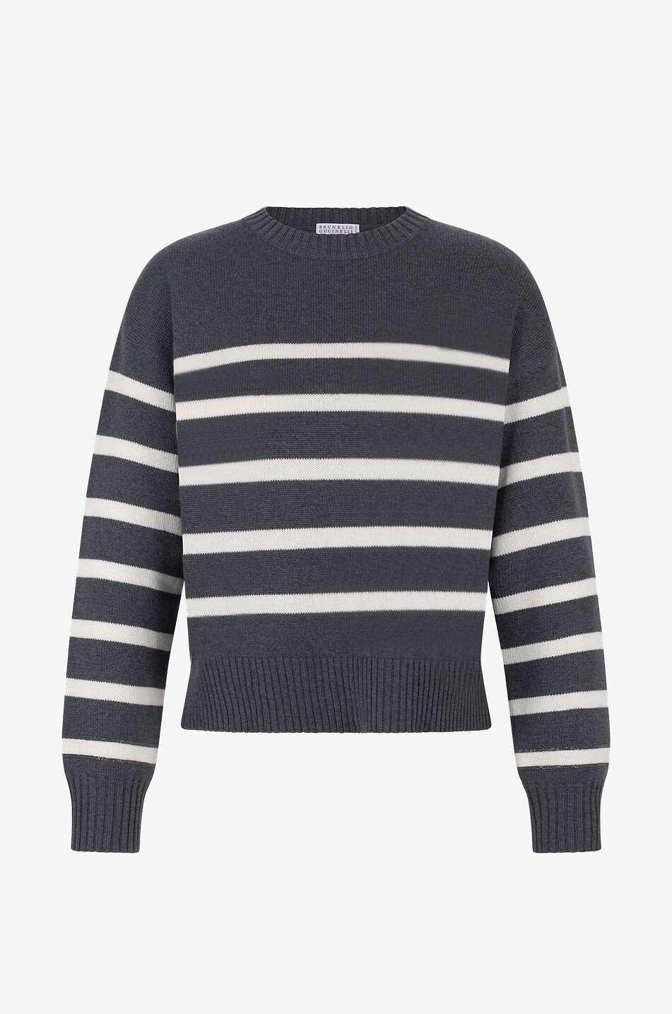 Gestreifter Kaschmirpullover Shiny Cuffs