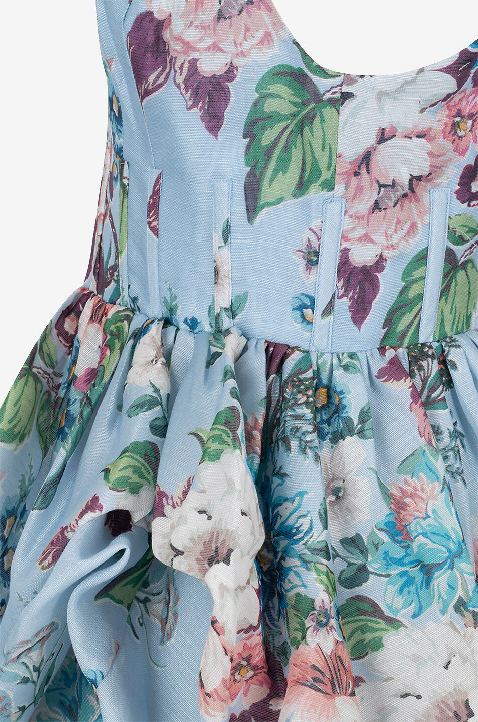 ZIMMERMANN Robe asymétrique en organza fleuri Matchmaker Drape Midi Barkcloth Femme BLEU 3