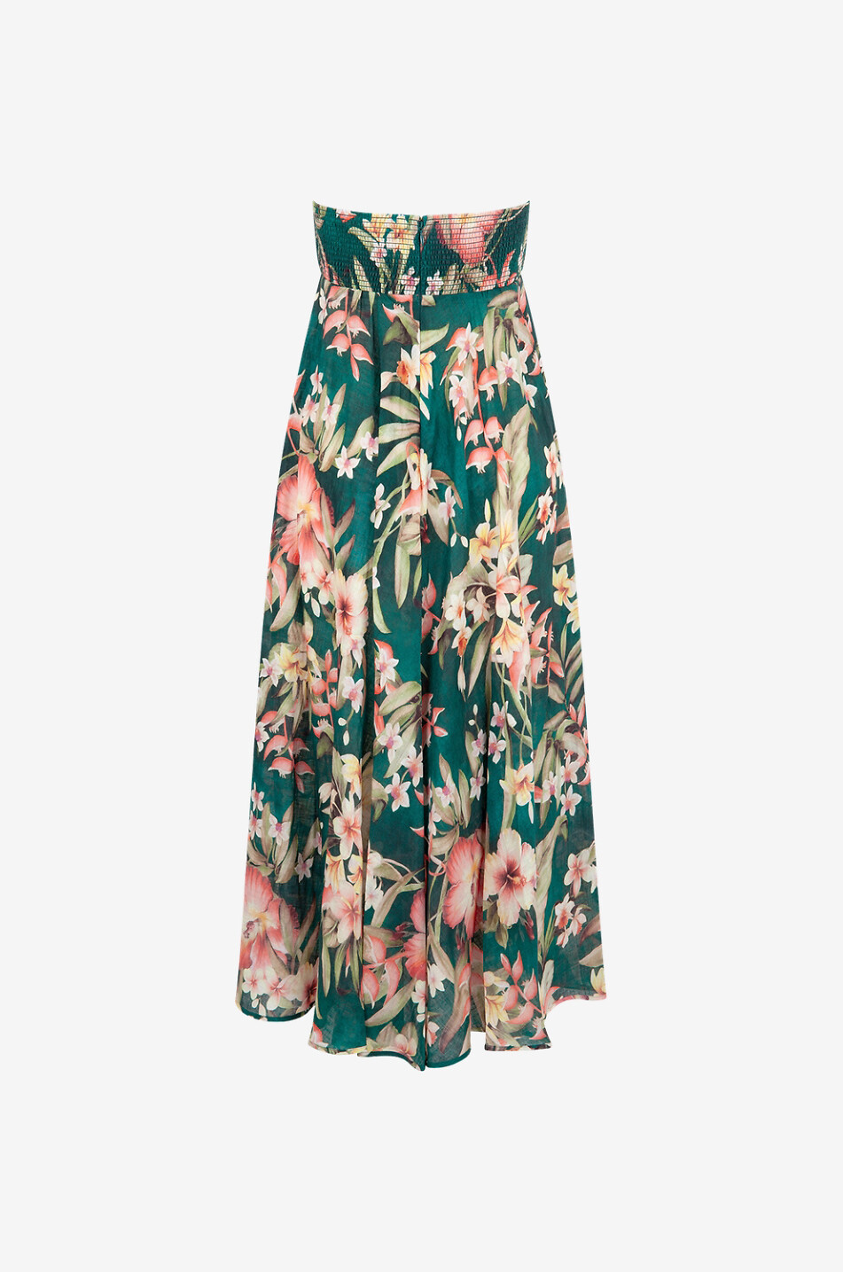 ZIMMERMANN Robe sans manches en lin fleuri Lexi Bandeau Midi Femme VERT 2
