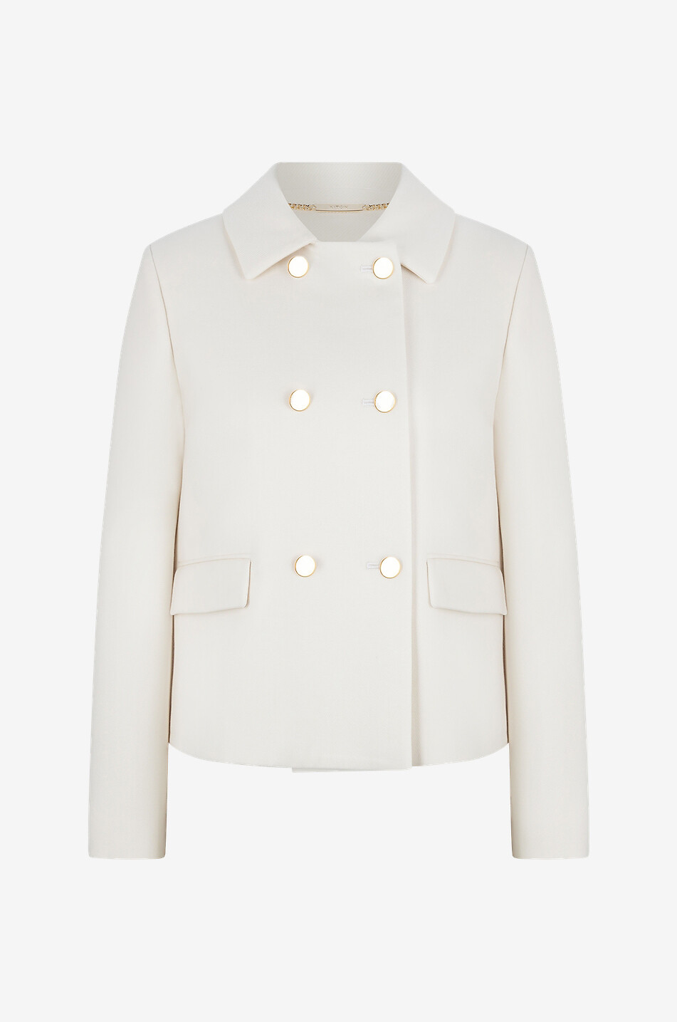 Veste caban en sergé de laine et soie