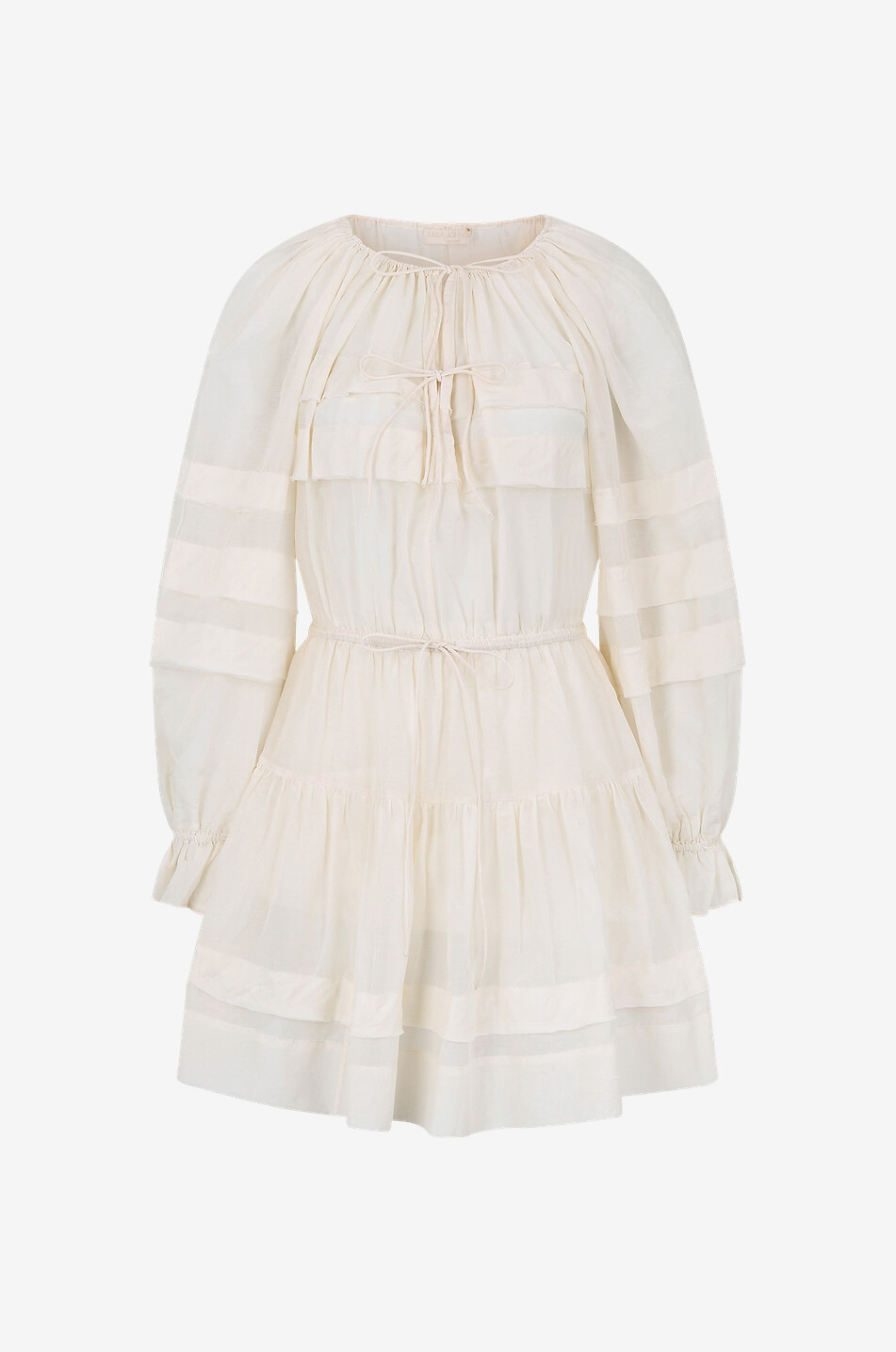 ULLA JOHNSON Kurzes Kleid aus Baumwolle und Seide Polly Damen CREMEFARBEN 1