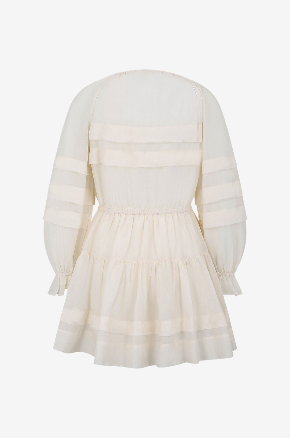 ULLA JOHNSON Kurzes Kleid aus Baumwolle und Seide Polly Damen CREMEFARBEN 2