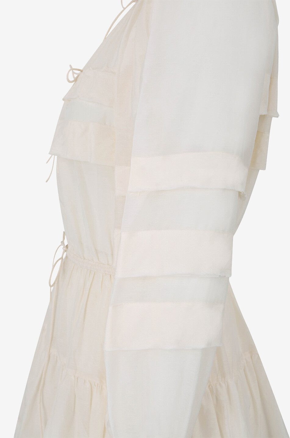 ULLA JOHNSON Kurzes Kleid aus Baumwolle und Seide Polly Damen CREMEFARBEN 3