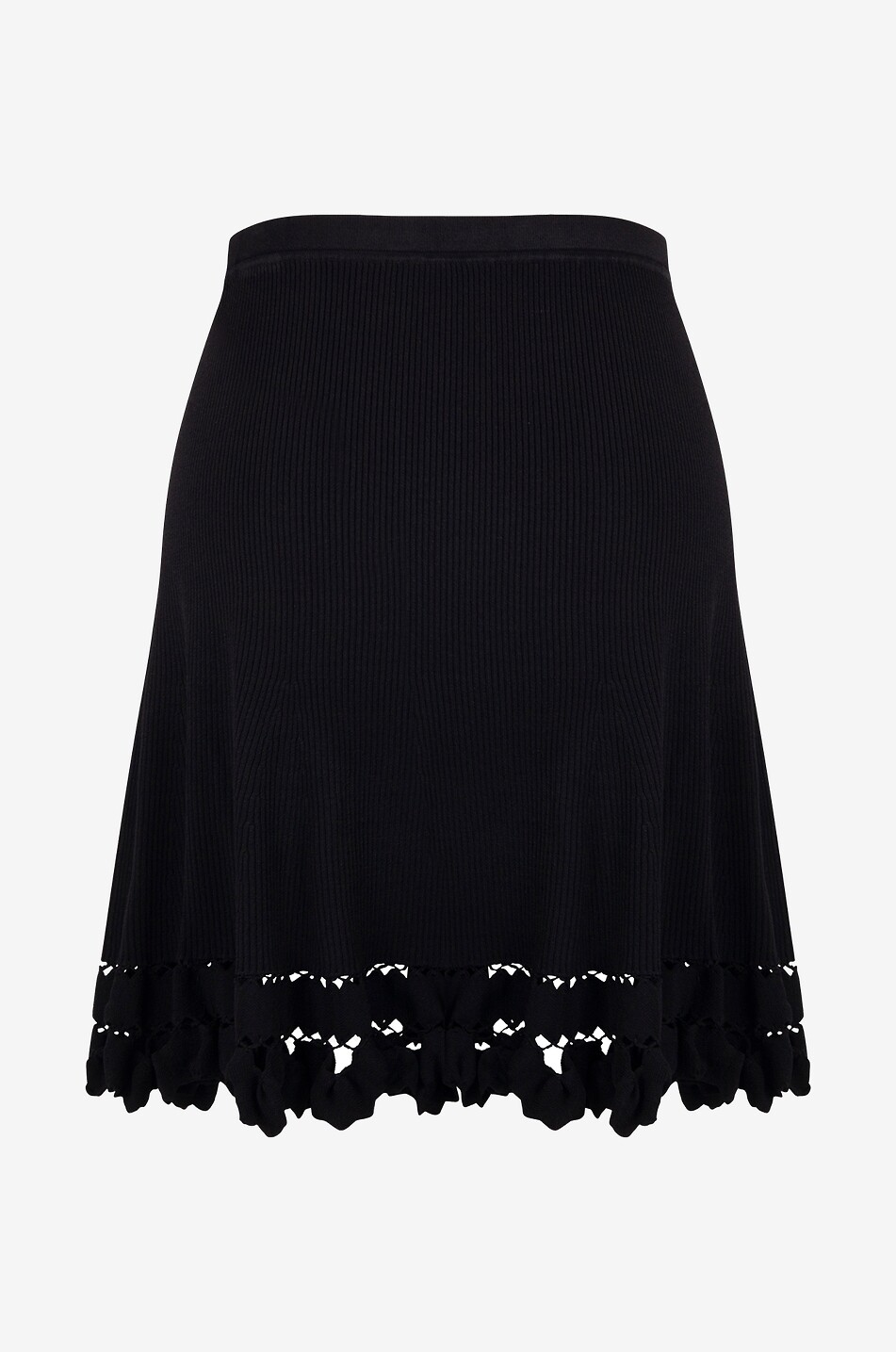 ULLA JOHNSON Jupe midi côtelée à galons Danica Femme NOIR 2