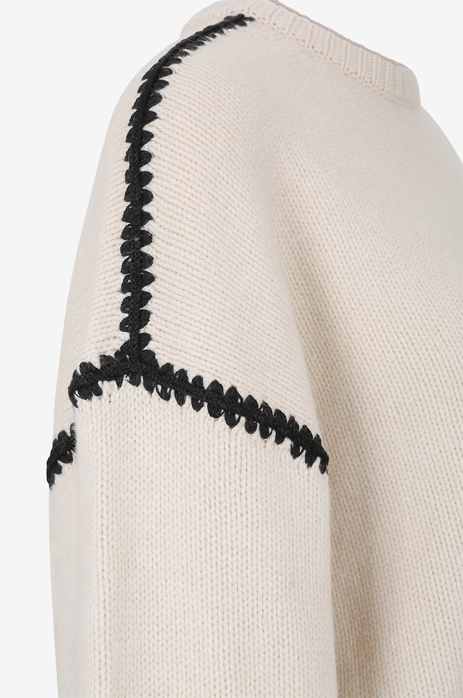 TOTEME Pull ample en laine et cachemire Embroidered Femme BLANC 4