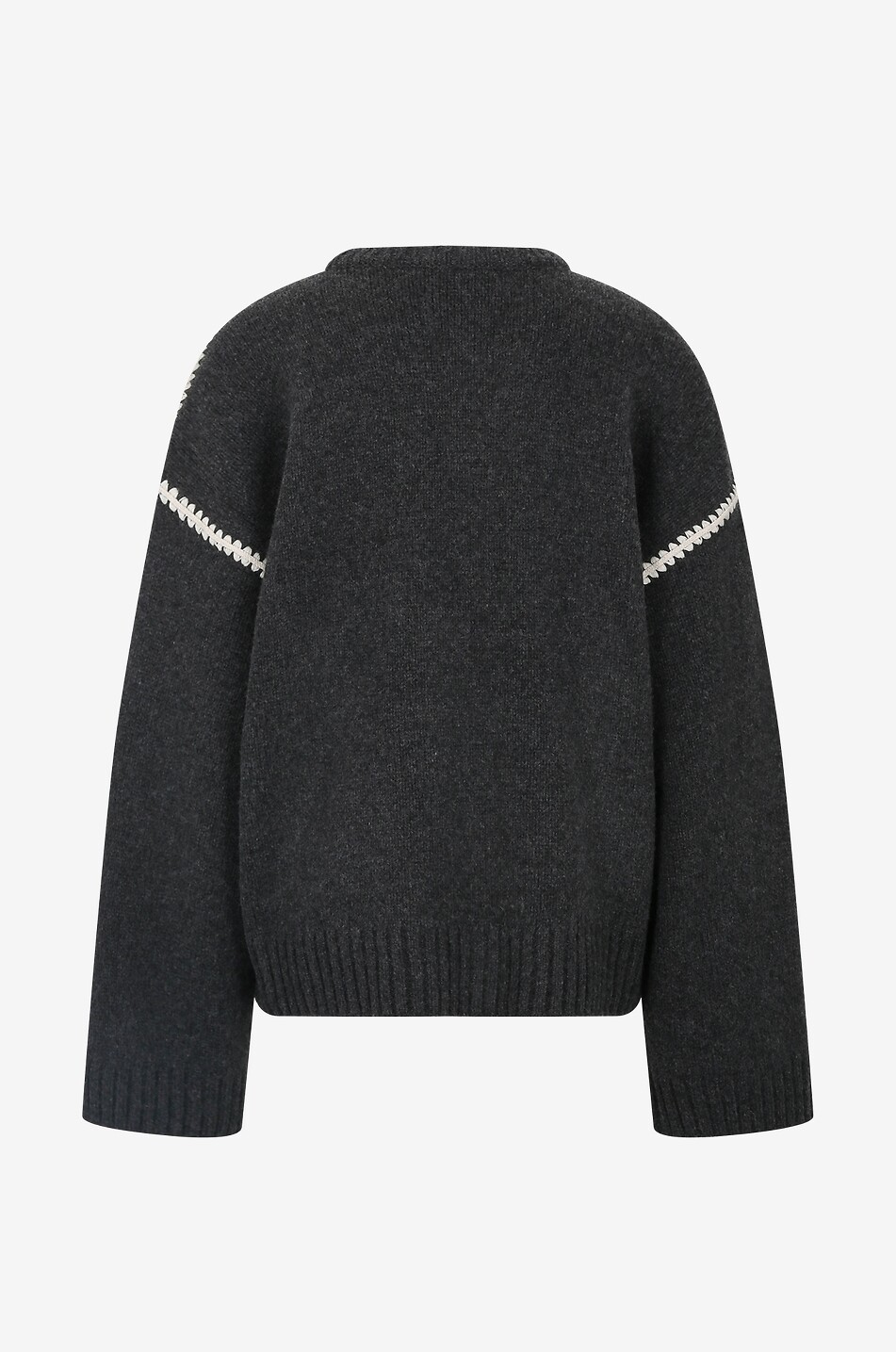 Embroidered loose wool and cashmere jumper