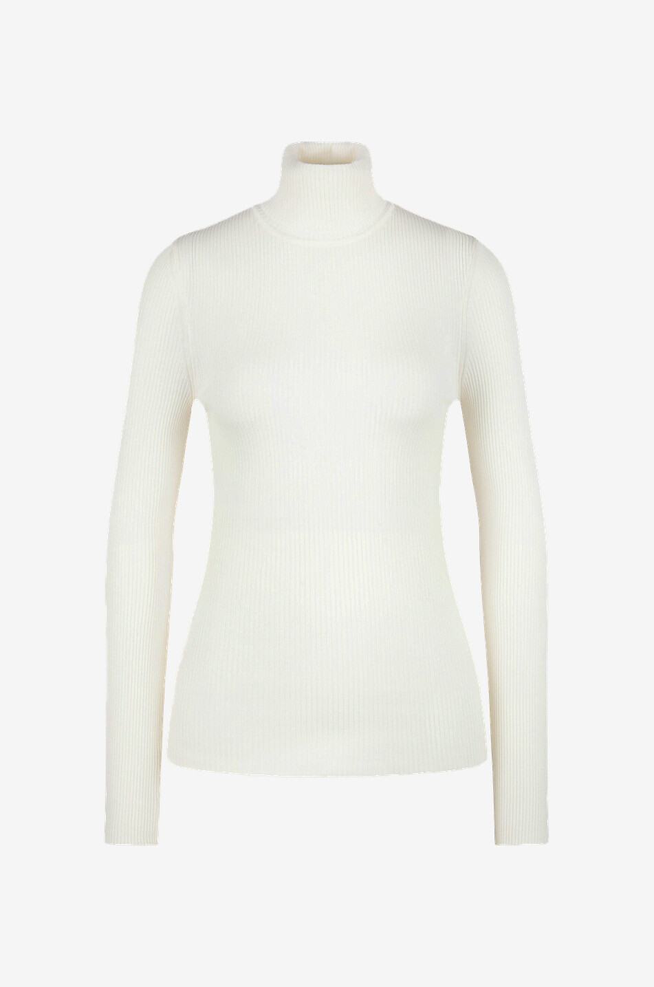 Pull fin côtelé en laine mérinos