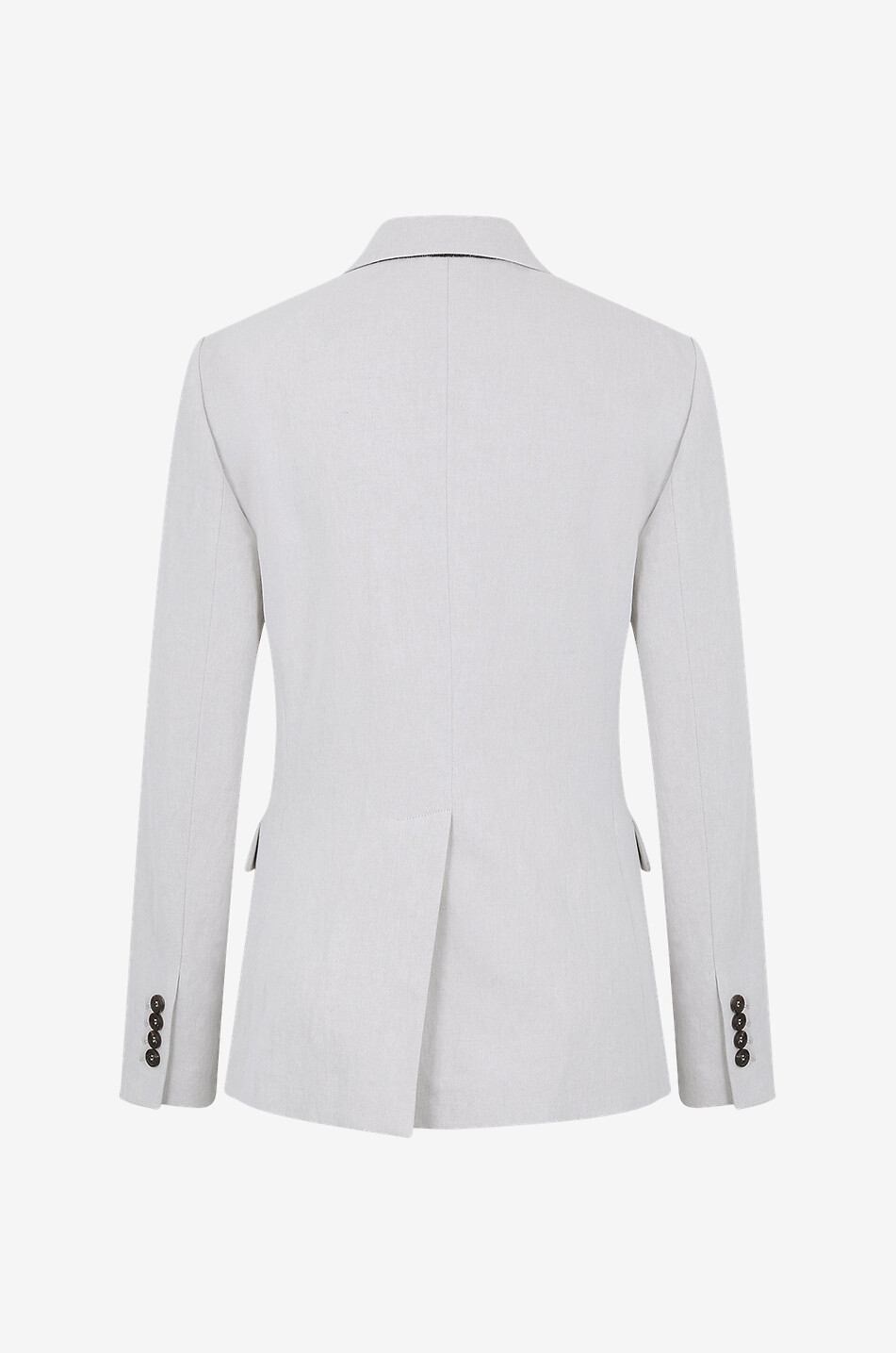 BRUNELLO CUCINELLI Einreihiger Blazer aus Baumwoll- und Leinentwill Damen HELLGRAU 2