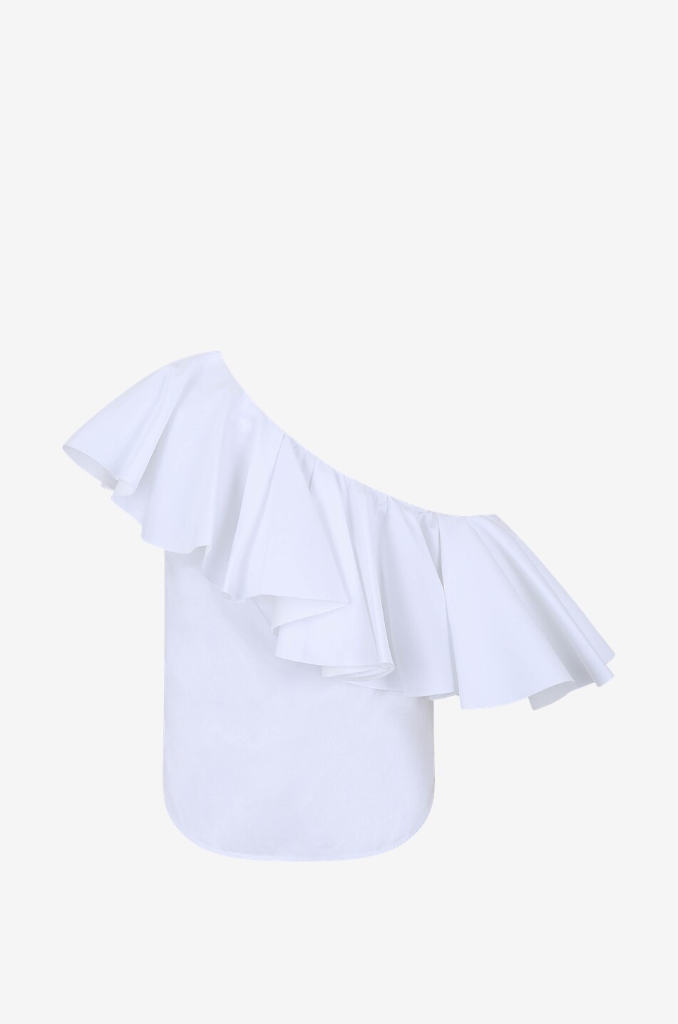 Blouse asymétrique en popeline à volant