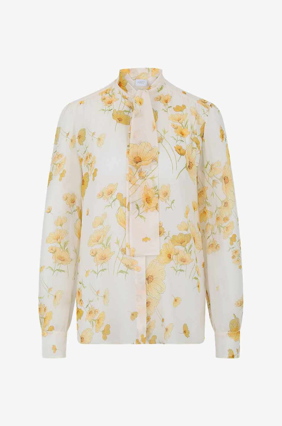 Floral silk chiffon blouse