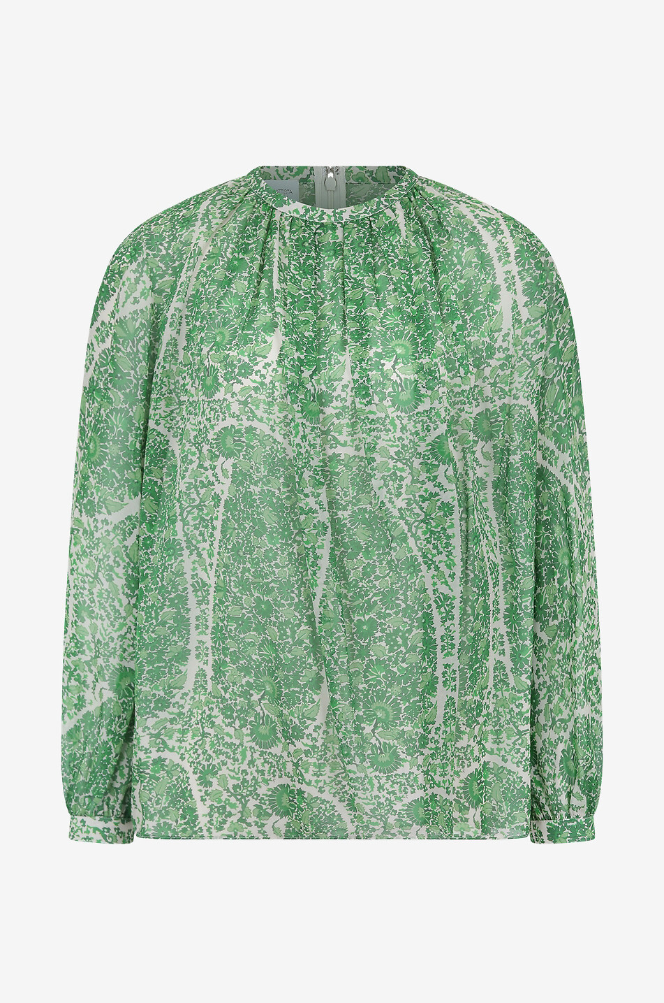 GIAMBATTISTA VALLI Bedruckte Seidenbluse Côte d'Azur Damen GRÜN 1