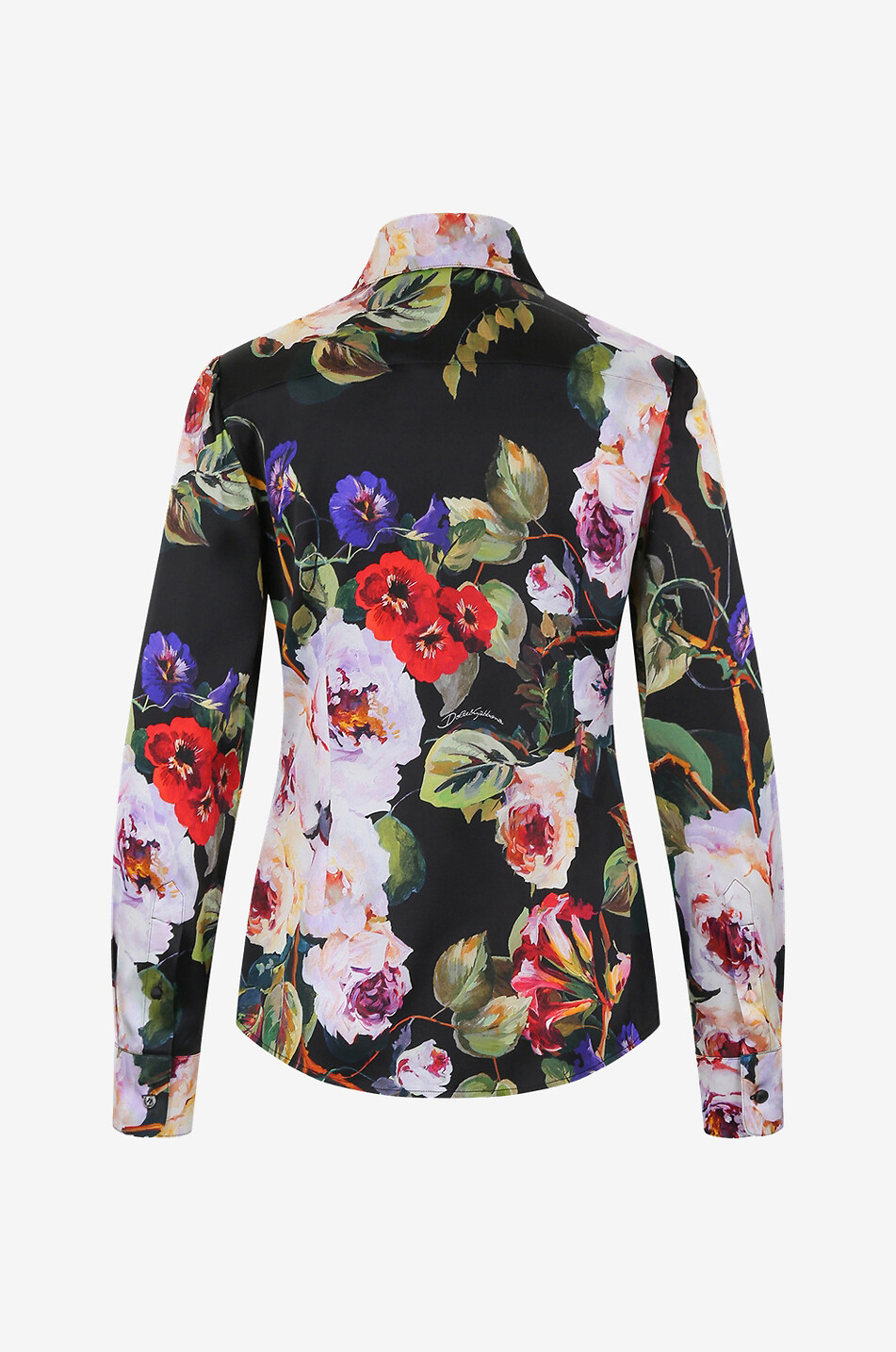 DOLCE & GABBANA Hemd aus Seidensatin mit Print Roseraie Damen BUNT 2