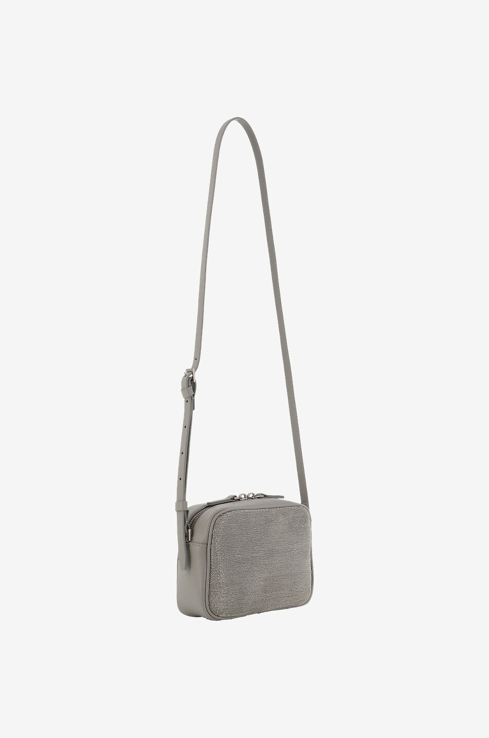 Beaded leather mini camera bag