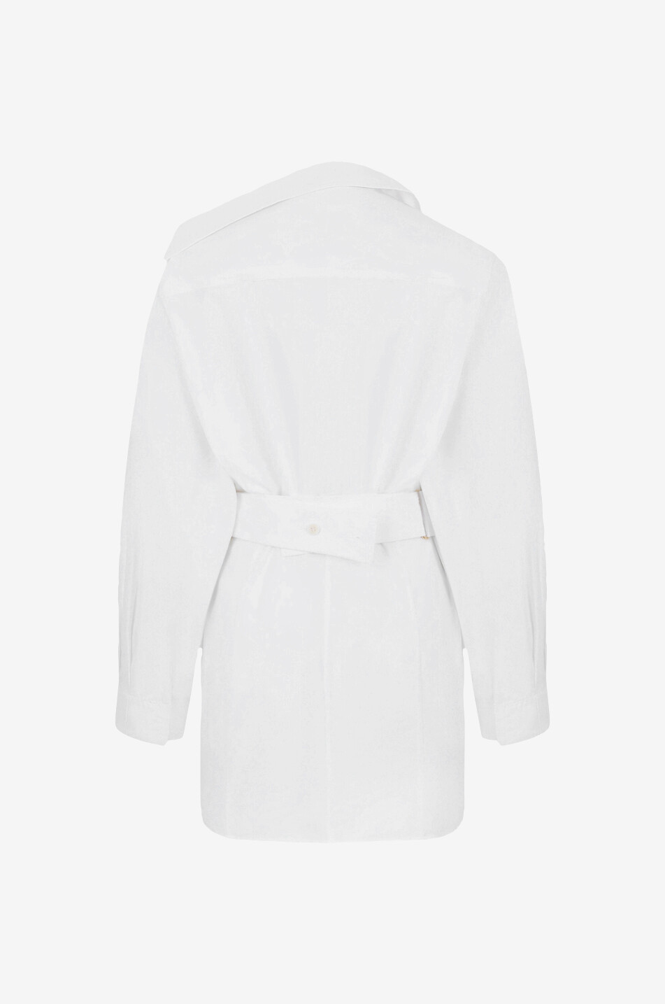 JACQUEMUS Robe en popeline La Mini Robe Chemise Femme BLANC 2