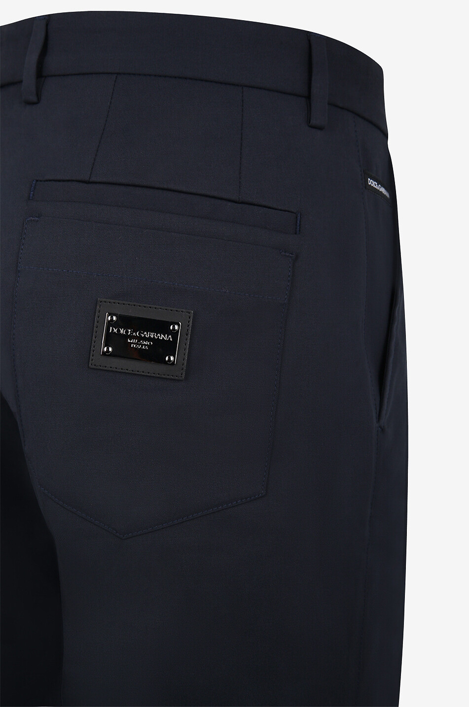 Pantalon slim en coton stretch avec plaque logo