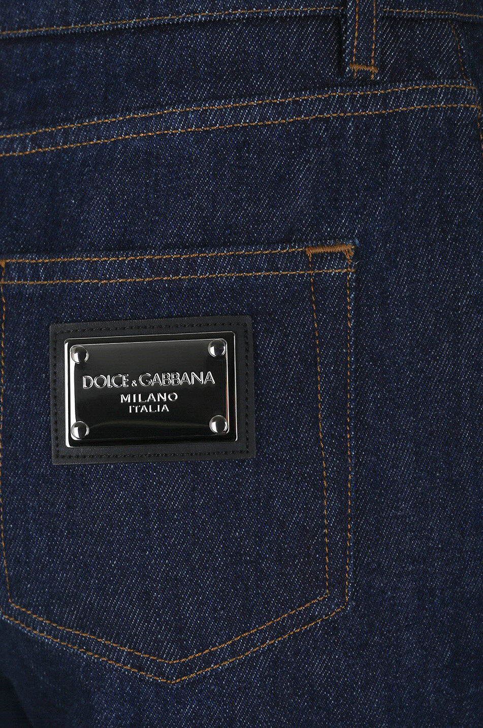 DOLCE & GABBANA Ausgestellte Jeans mit hoher Taille und Logoplatte Damen BLAU 3