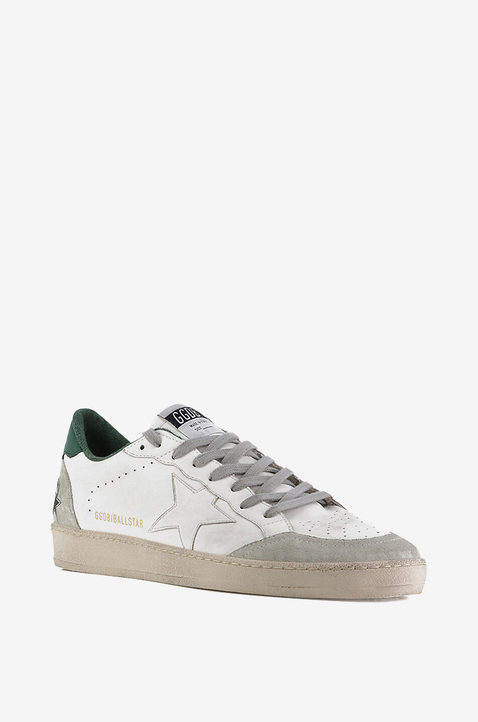 GOLDEN GOOSE Kunstleder- und Wildledersneakers Ball Star Herren WEISS 1