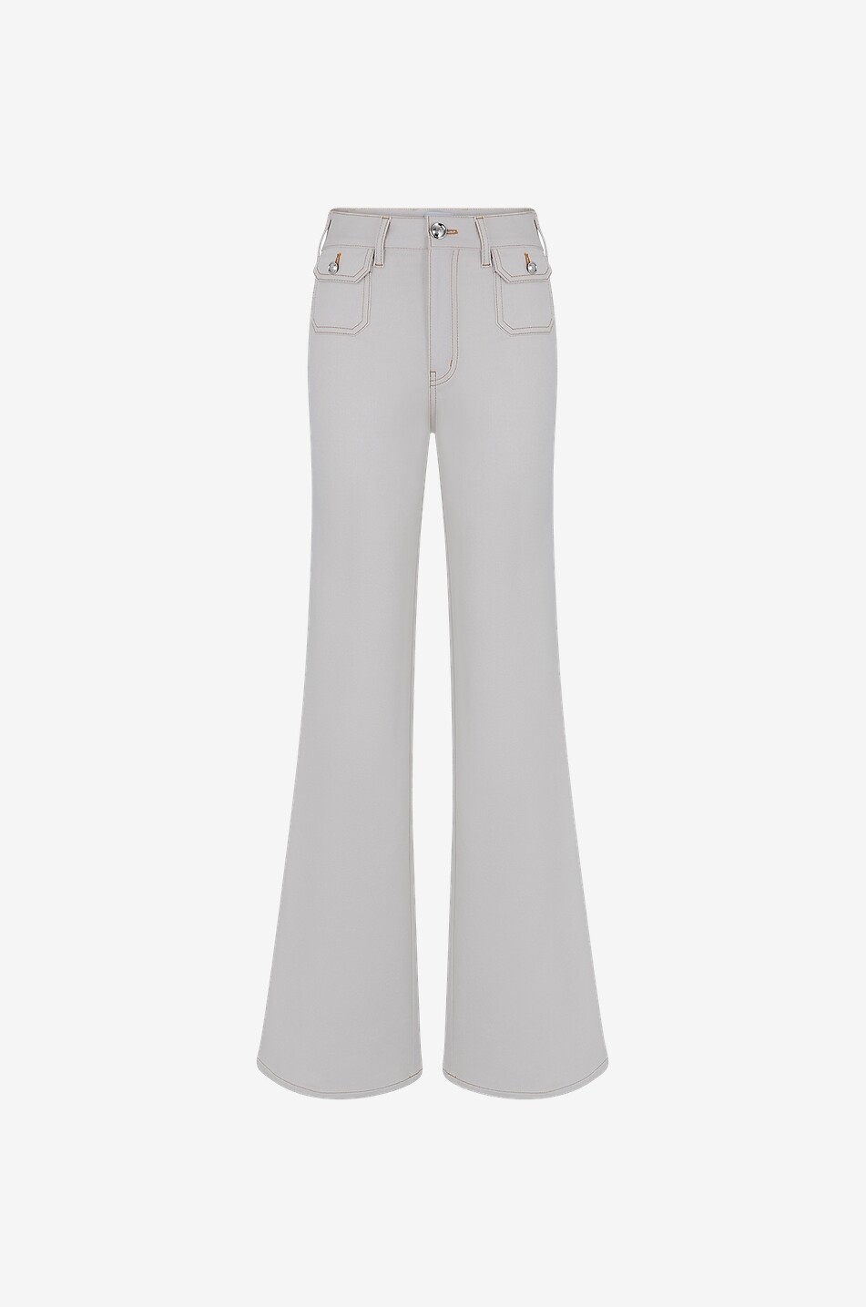 Ausgestellte Jeans mit hoher Taille und Pattentaschen