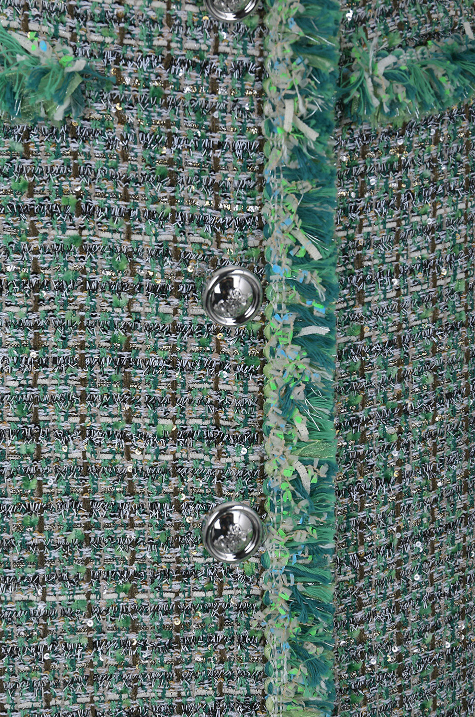 GIAMBATTISTA VALLI Jupe midi en tweed scintillant Femme VERT 3