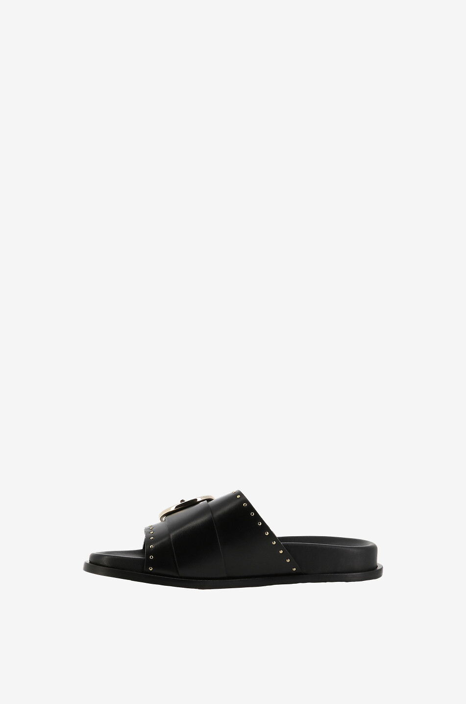 Mules plates en cuir lisse à clous Trilly