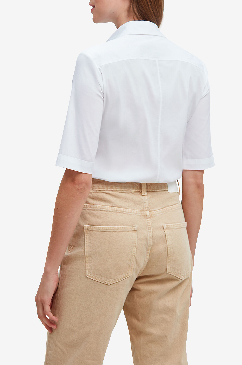 ARTIGIANO Rosa cinched cotton short-sleeved shirt Women WHITE 4