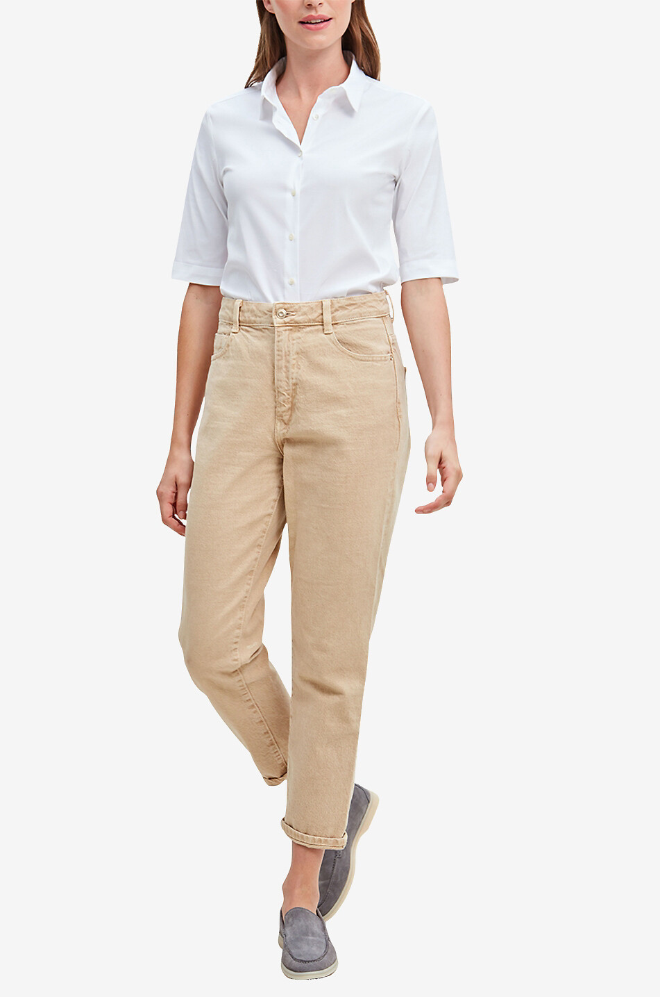 ARTIGIANO Rosa cinched cotton short-sleeved shirt Women WHITE 5
