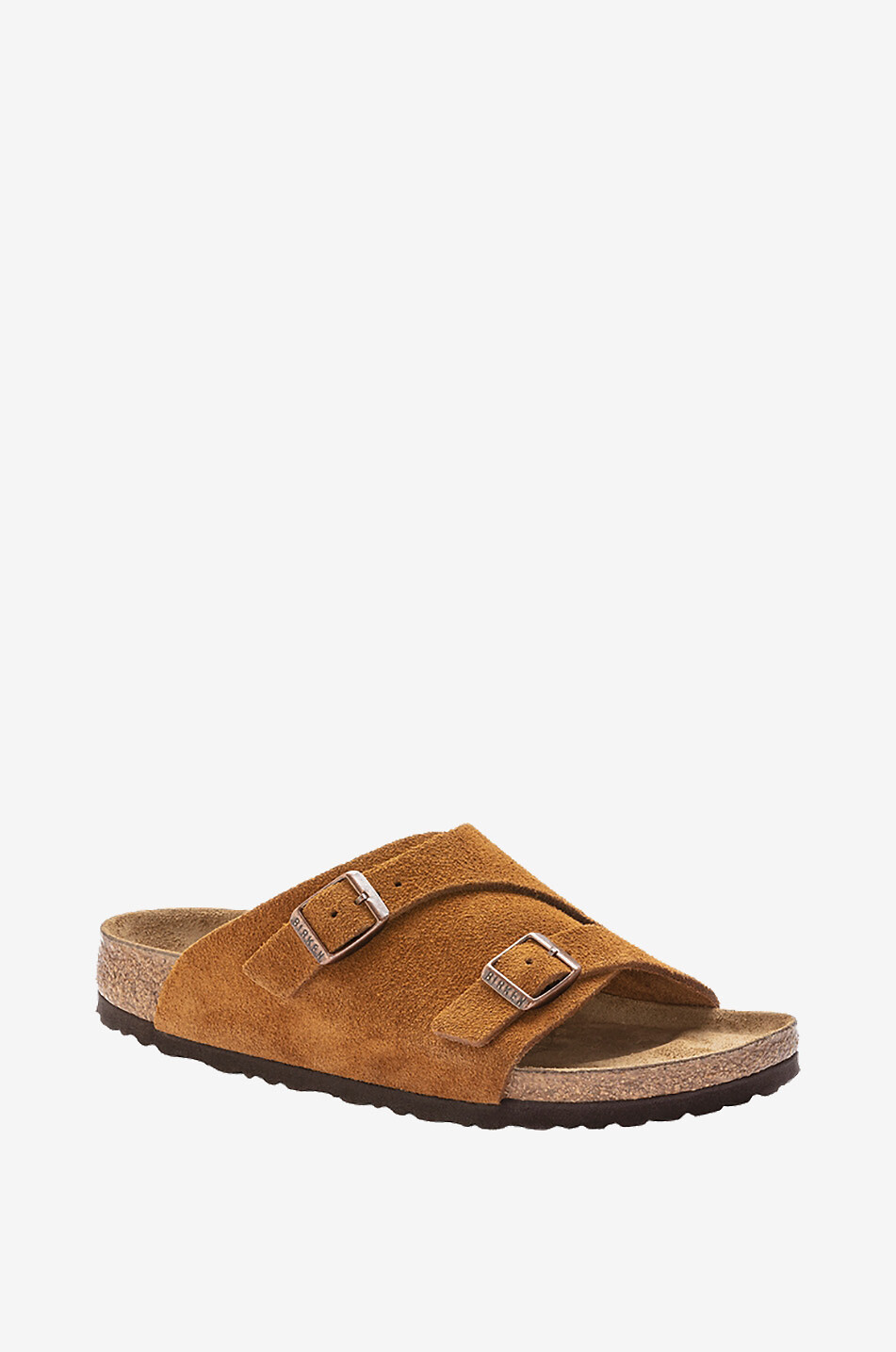 BIRKENSTOCK Mules plates en daim Zürich Homme MARRON CLAIR 1