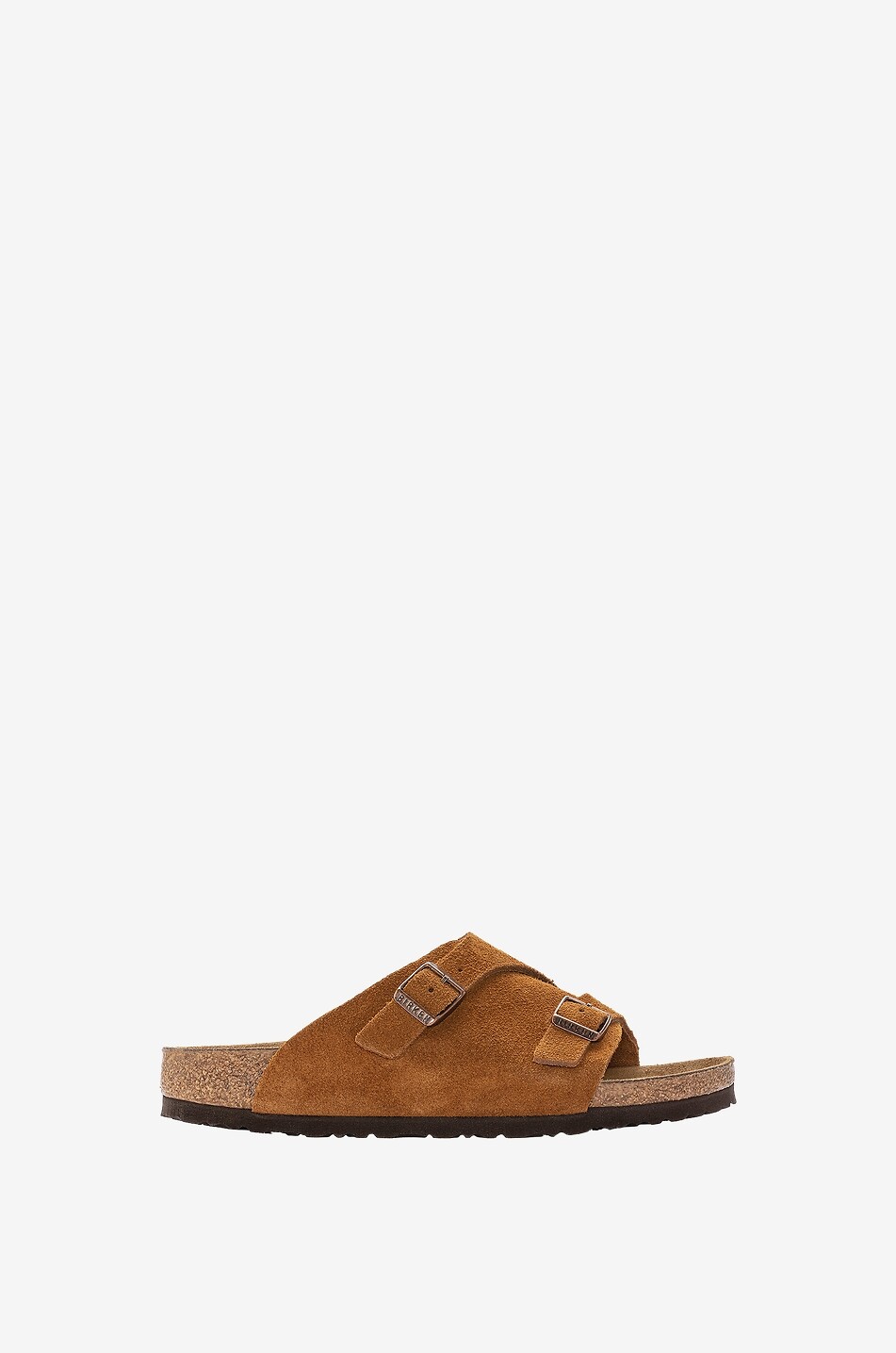 BIRKENSTOCK Mules plates en daim Zürich Homme MARRON CLAIR 2