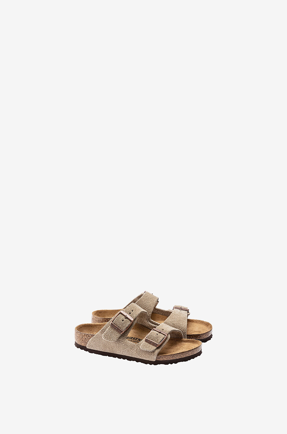 BIRKENSTOCK Flache Jungen-Pantoletten aus Wildleder Arizona Kids Junge BRAUN 3