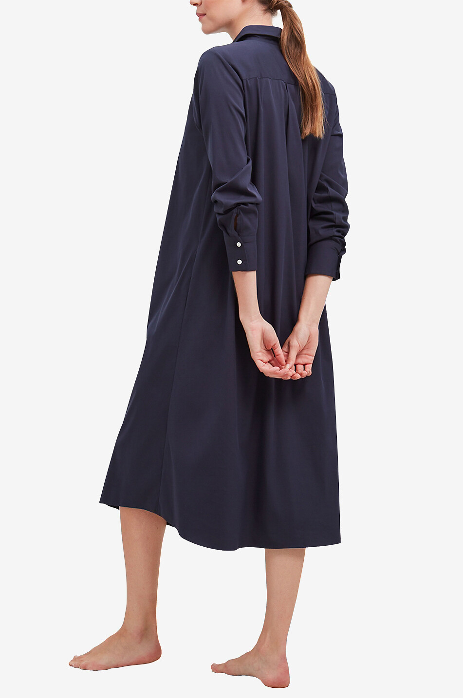 ARTIGIANO Robe tunique midi en coton Cora Femme BLEU FONCE 4