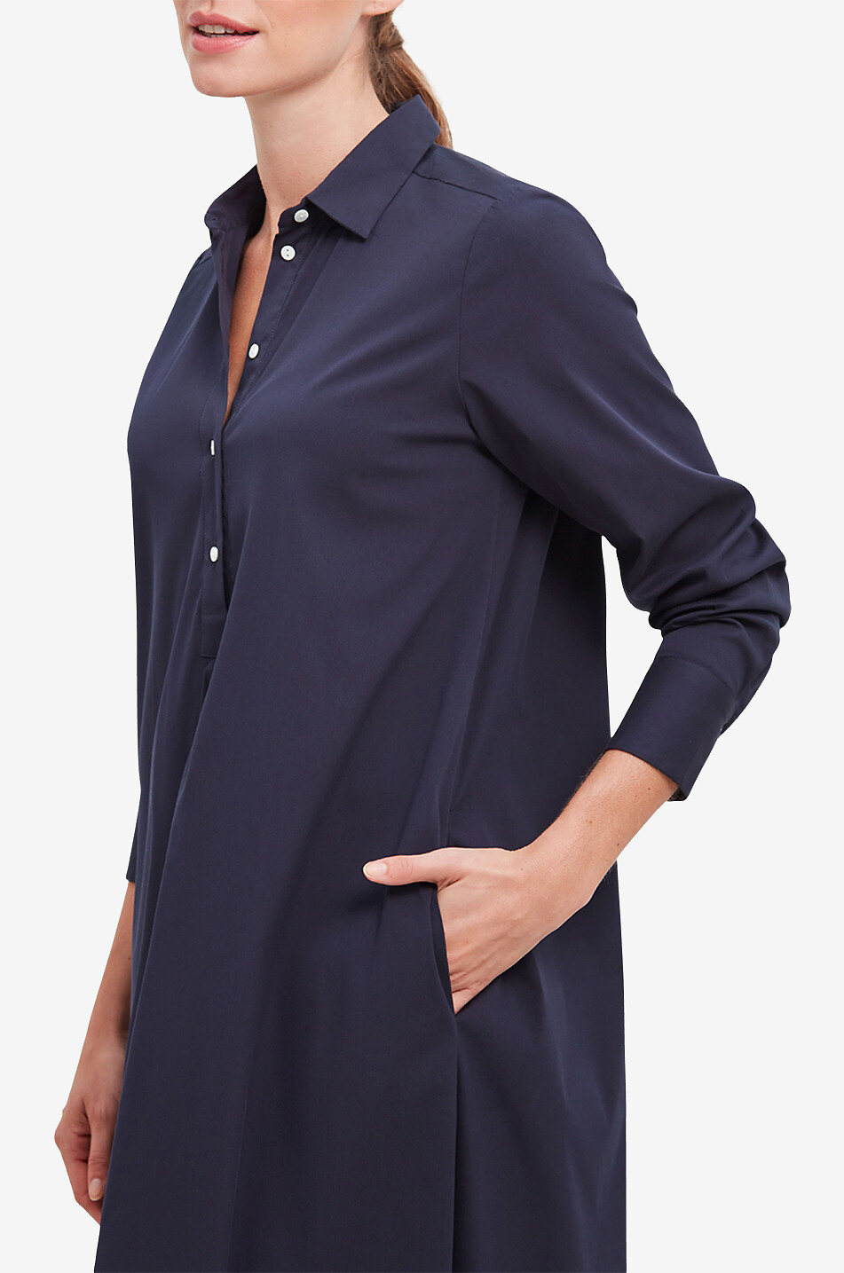 ARTIGIANO Robe tunique midi en coton Cora Femme BLEU FONCE 5