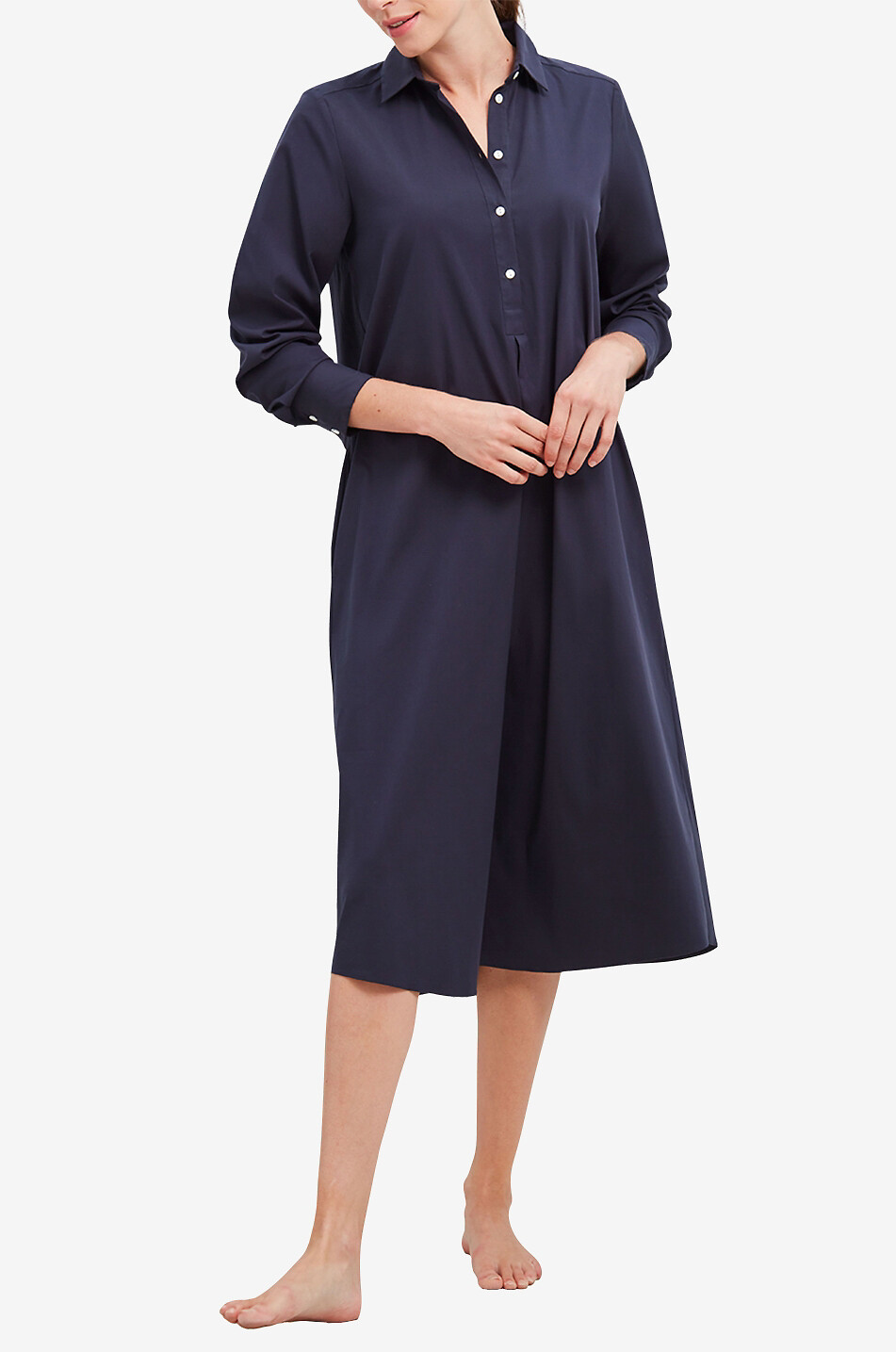 ARTIGIANO Robe tunique midi en coton Cora Femme BLEU FONCE 3