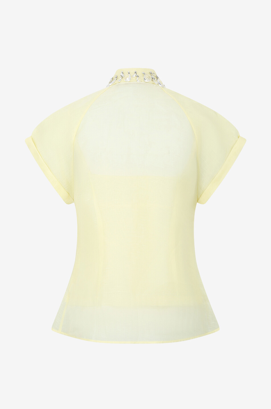 ZIMMERMANN Chemise à manches courtes en lin et soie Matchmaker Diamante Femme JAUNE 2