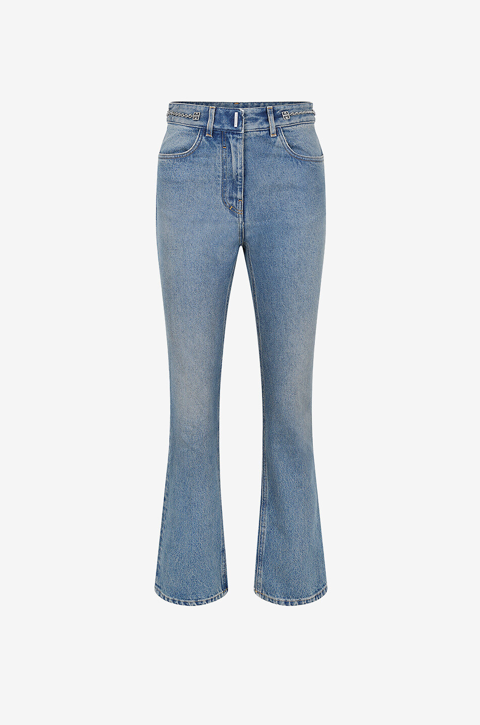 GIVENCHY Jean boot cut délavé détail chaînes Bleu Moyen Femme BLEU 1