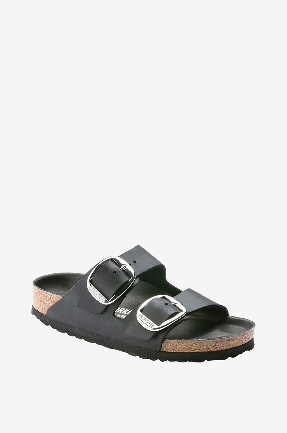 Mules plates en cuir nubuck huilé Arizona Big Buckle