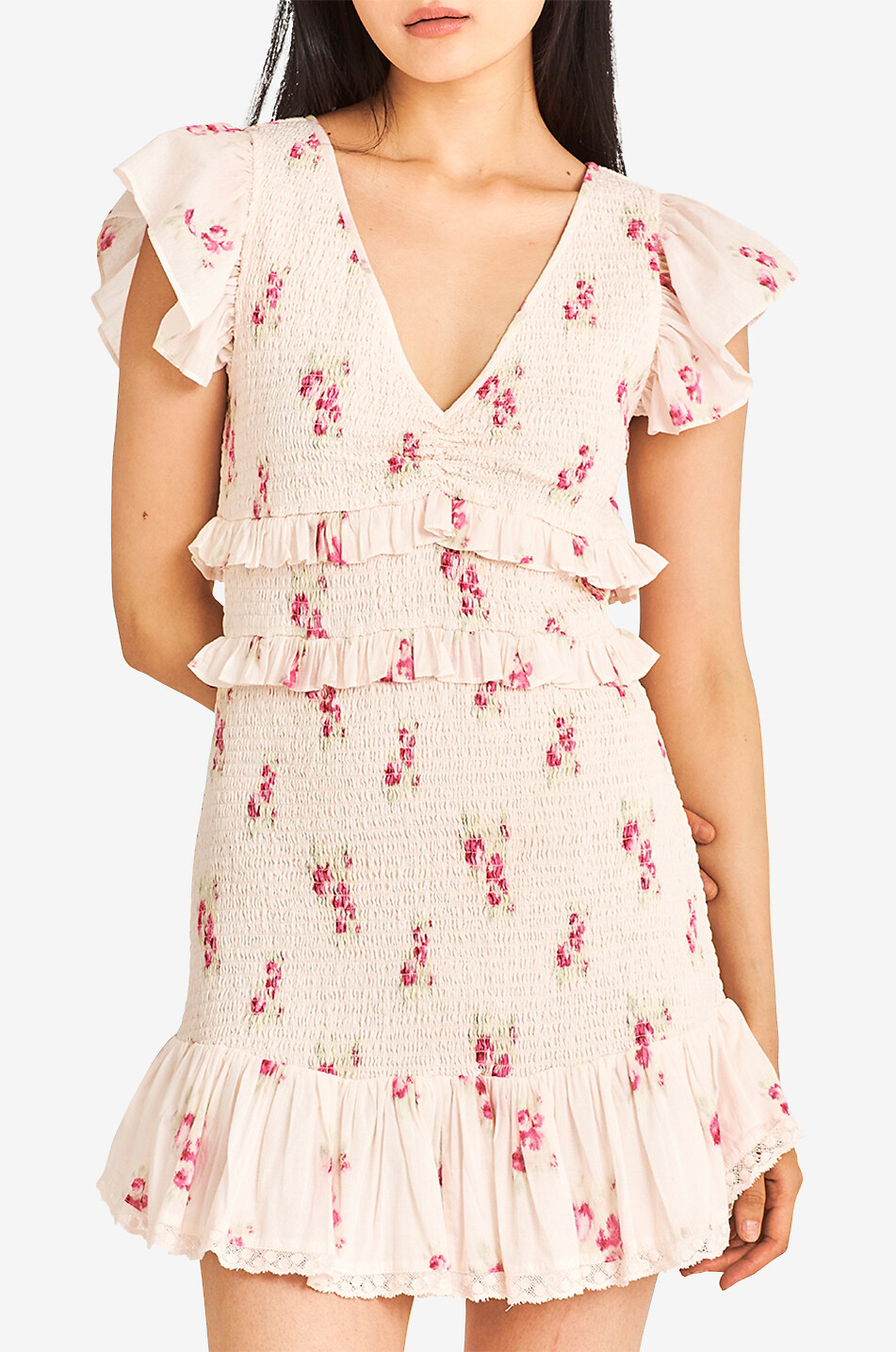 LOVESHACKFANCY Robe courte de plage en coton Sonora Femme MULTICOLORE1 3