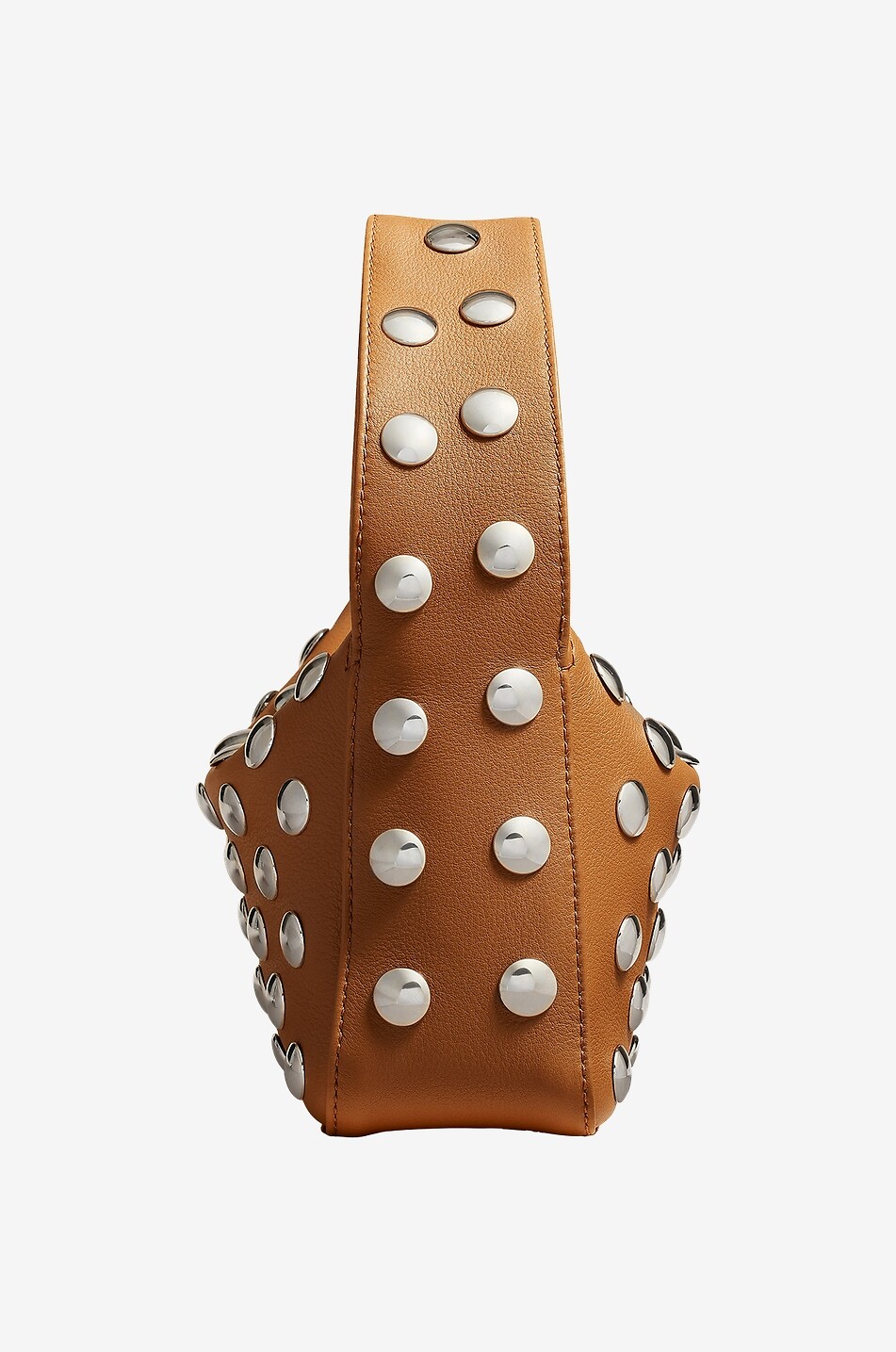 KHAITE Handtasche aus genarbtem Leder mit Nieten The Elena Damen BEIGE 4