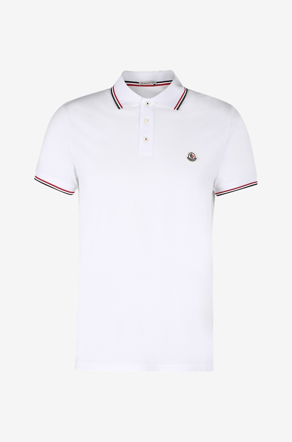 Short sleeved polo shirt with tricolour details MONCLER Bongenie