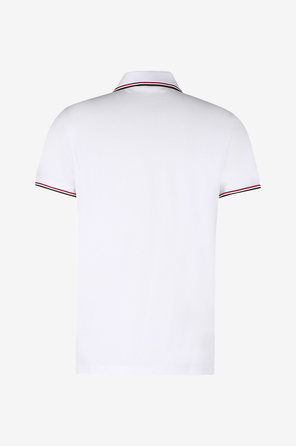 MONCLER Short-sleeved polo shirt with tricolour details Men WHITE 2
