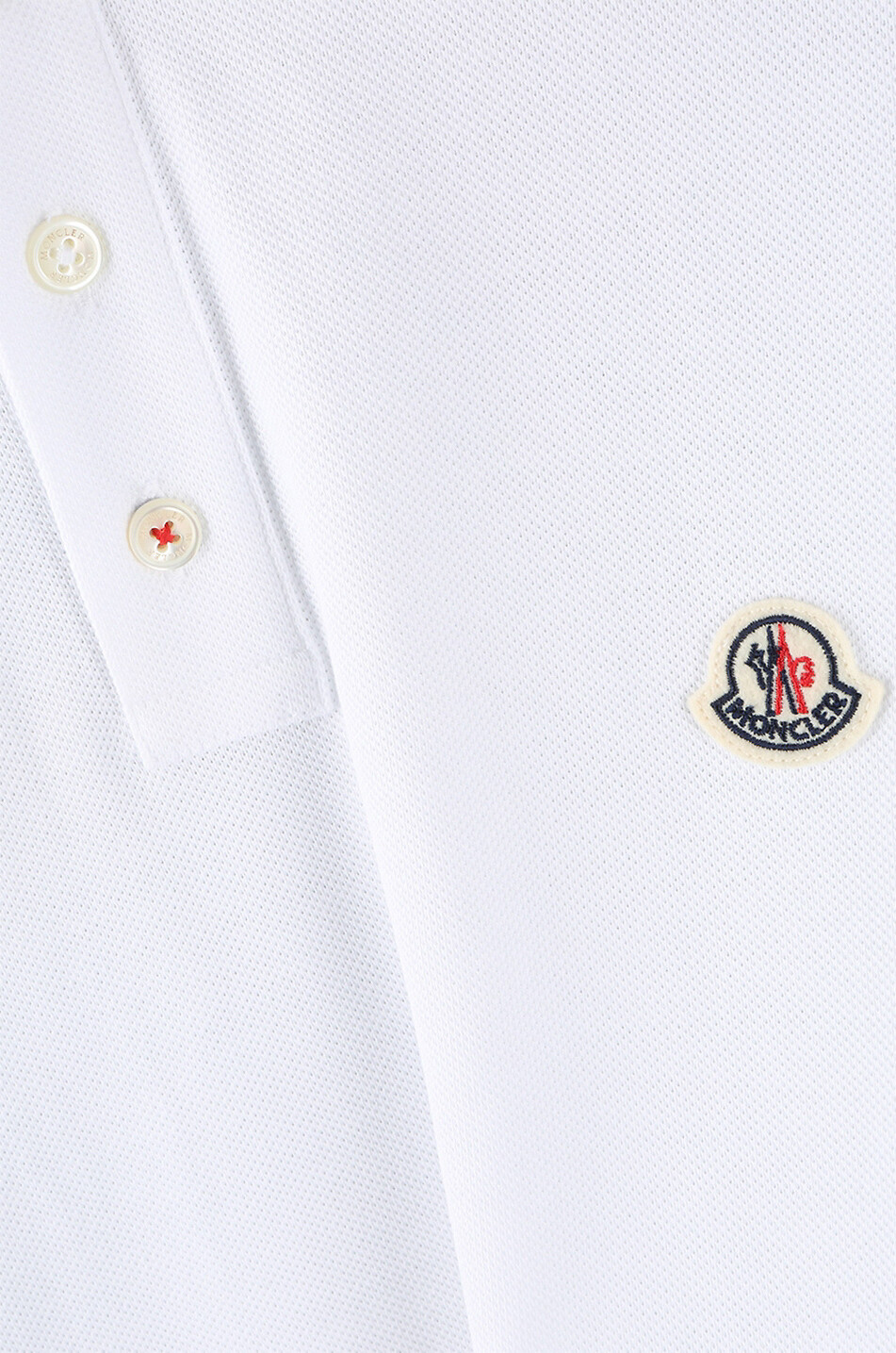 MONCLER Short-sleeved polo shirt with tricolour details Men WHITE 3