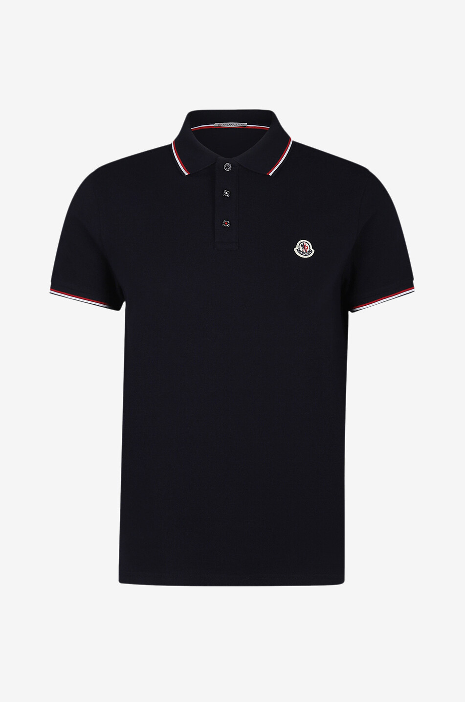 MONCLER Kurzarm-Polohemd mit dreifarbigen Details Herren Farblos 1
