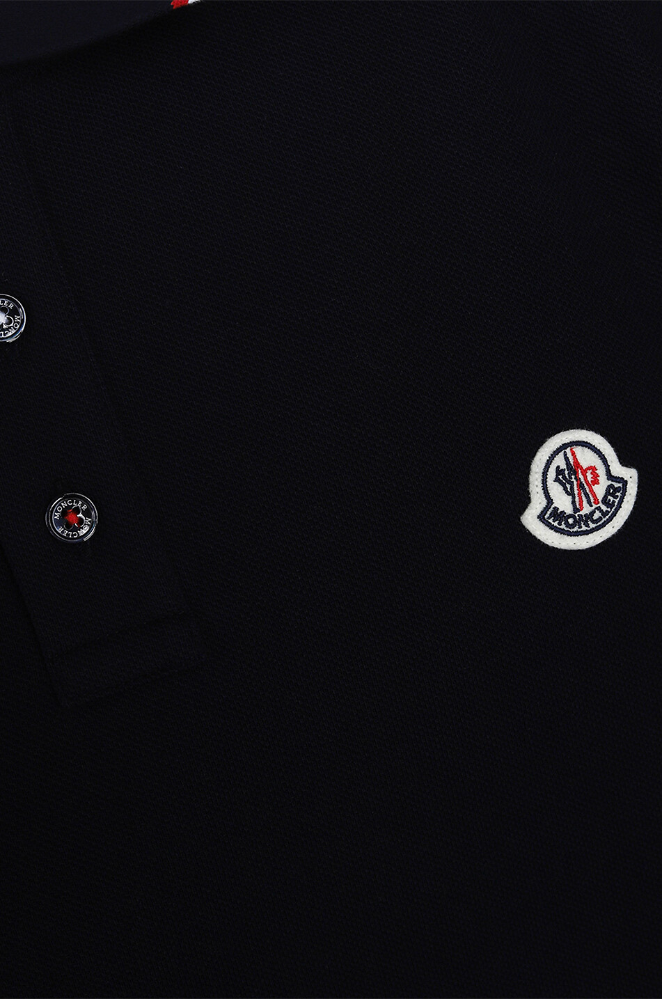MONCLER Kurzarm-Polohemd mit dreifarbigen Details Herren Farblos 3