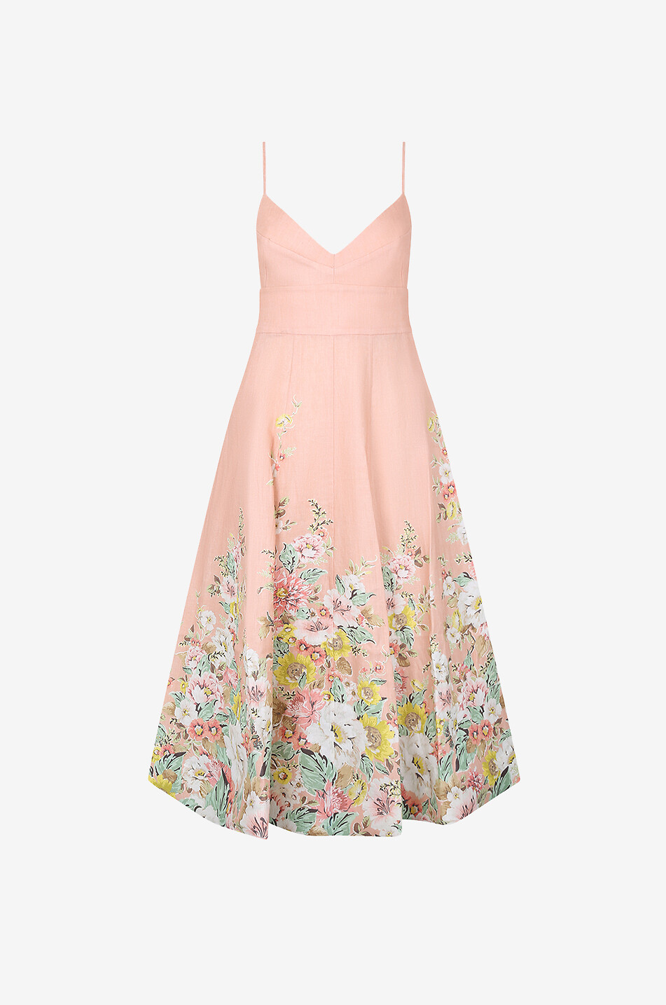 ZIMMERMANN Matchmaker Picnic floral linen strappy midi dress Women MULTI COLOURED 4 1