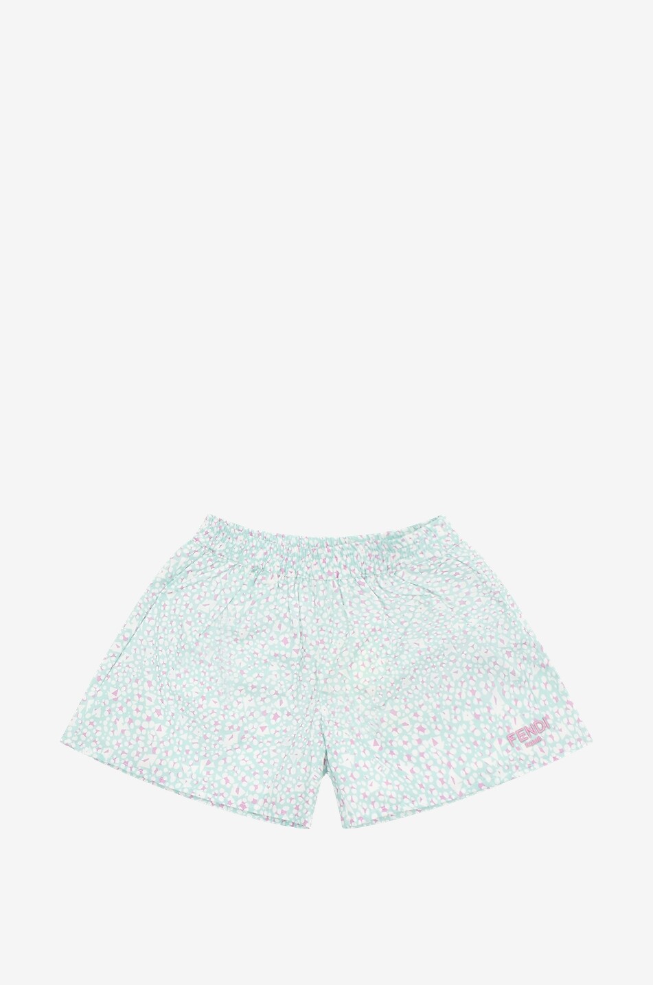 Graphic Animal Acqua printed poplin baby shorts