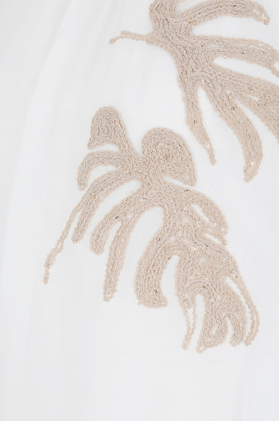 PANICALE Top sans manches en coton et soie à applications crochet Femme BLANC CASSE 4