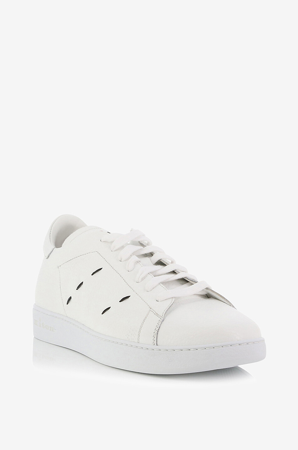 Grained calfskin low-top lace-up sneakers