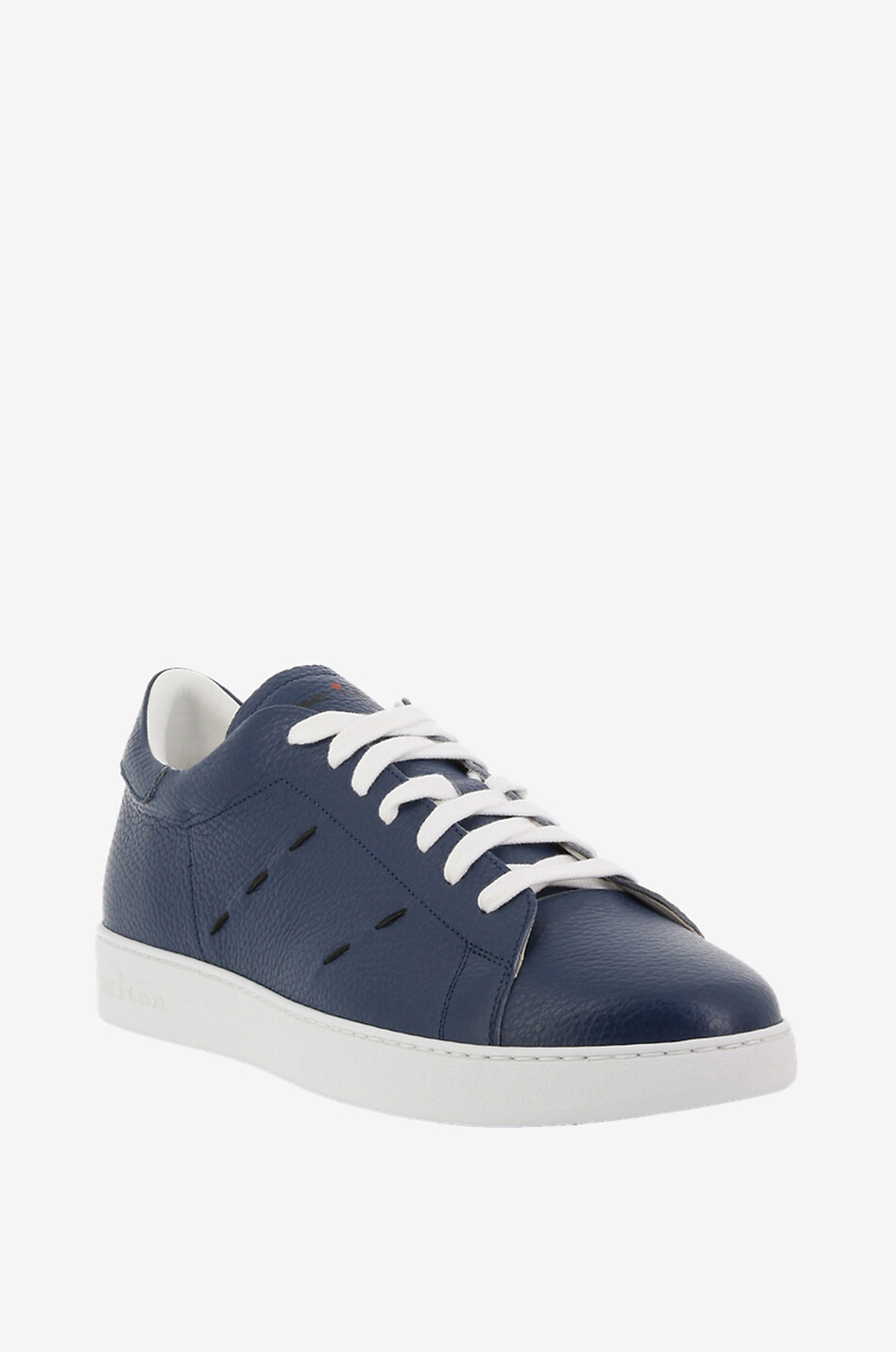 Grained calfskin low-top lace-up sneakers