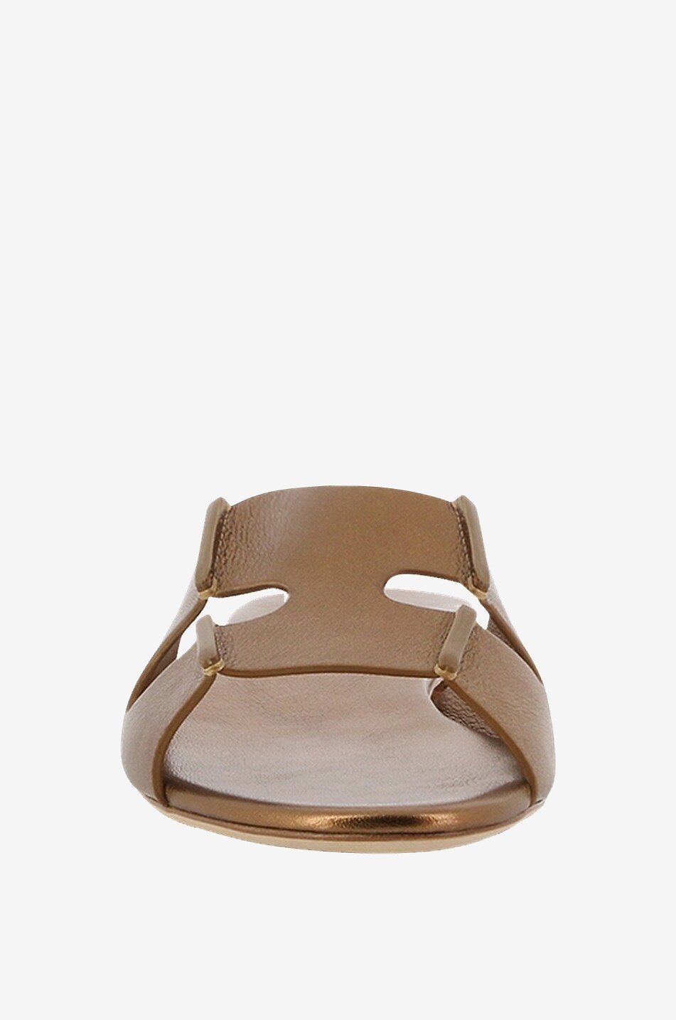 Mules plates en cuir Sellier